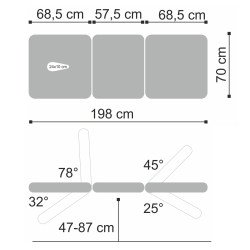 Table de thérapie hydraulique Ultima H3 – Habys – 3 segments, revêtement PVC, CE médical