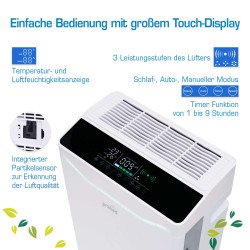 Purificateur d’air PROMED AC-4000 – Filtration UV-C & ionisation – Silencieux – Jusqu’à 70 m²