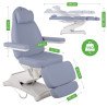 Chaise de soins esthétique électrique Elara PRO 4 – Violet – confort & élégance professionnelle