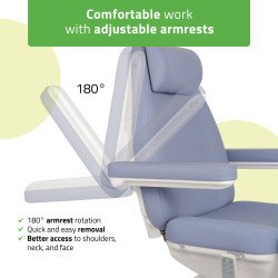 Chaise de soins esthétique électrique Elara PRO 4 – Violet – confort & élégance professionnelle