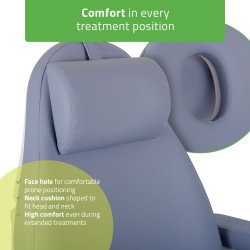 Chaise de soins esthétique électrique Elara PRO 4 – Violet – confort & élégance professionnelle