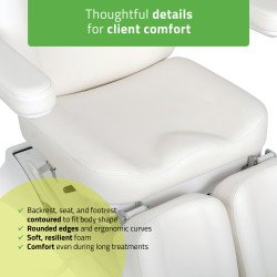 Fauteuil esthétique électrique Elara PRO 6P – Blanc – fauteuil de soins professionnel