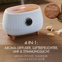 PROMED AL-400 CL – Diffuseur d’huiles essentielles avec LED – Diffusion ultrasonique 400 ml – Élégant & silencieux – Garantie 2